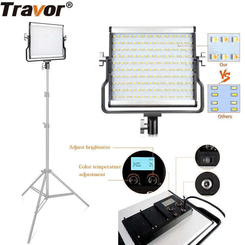 Travor L4500 Видео Фото Лампа 200 шт. светодиодный S Dimmable двухцветный 3200 K/5600 K светодиодный светильник для освещение для фотосъемки в студии съемки светильник