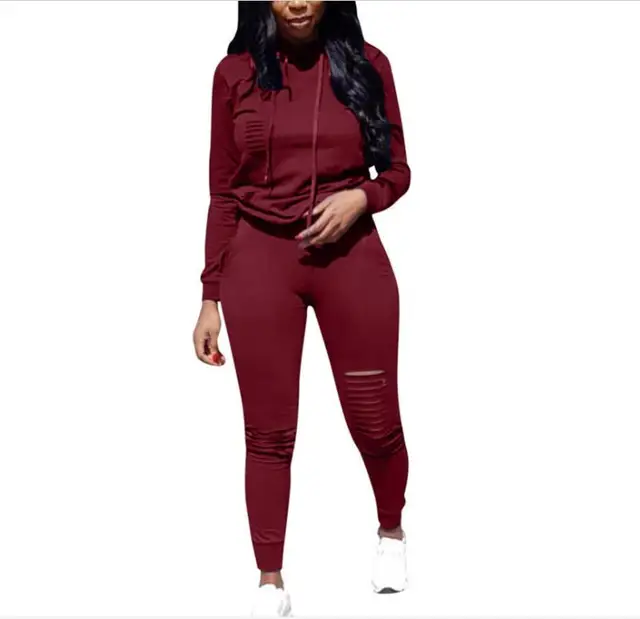 Women's Sets 2pcs Hooded Casual Tracksuit Suits For Women Set Hoodies Sweatshirt+Sweatpants 2
