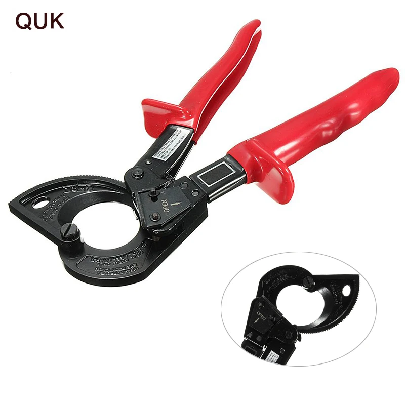 

QUK Hand Ratchet Cable Cutter Cable Wire Cutting Pliers HS-325A 240mm AWG 600M CM Multi-functional For Cutting Steel Hand Tool