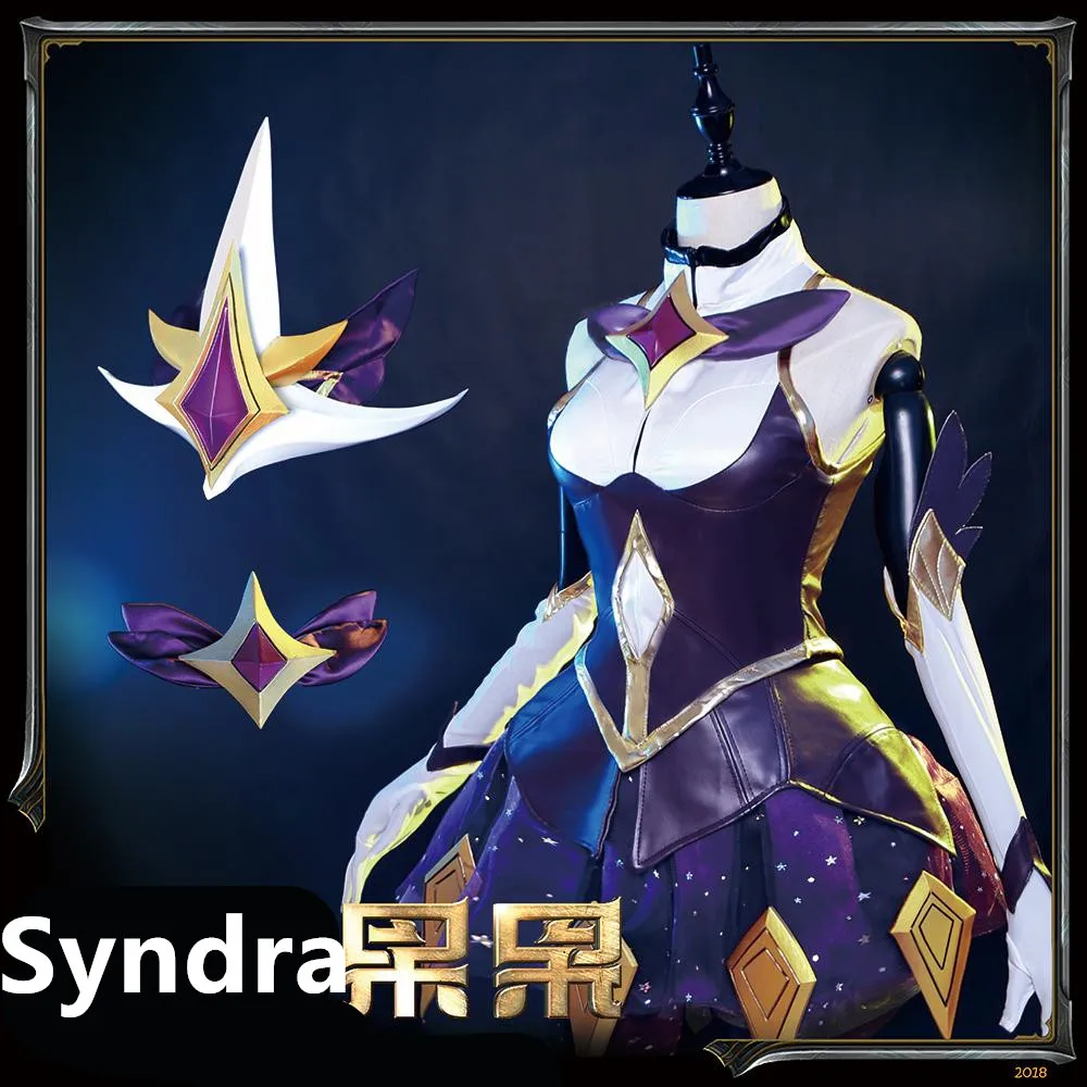 Косплей синдра LOL Syndra звезда Хранитель косплей костюм Темный странный Платье