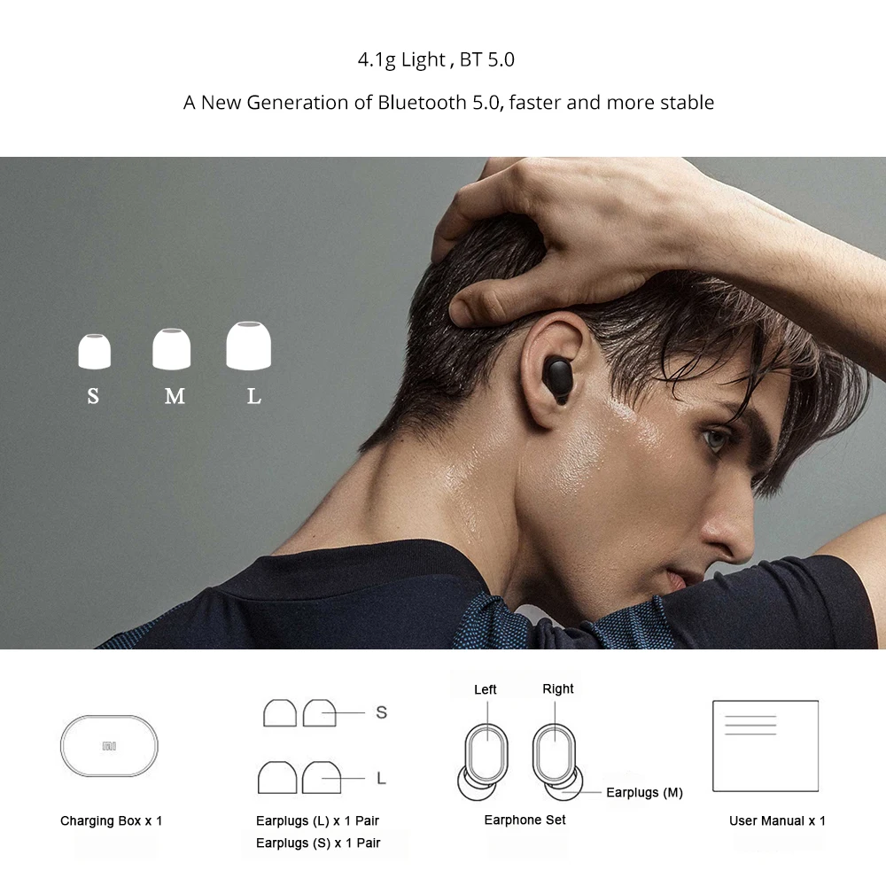 TWS стереонаушники Xiaomi Redmi Airdots 2 с поддержкой Bluetooth 5 0 и микрофоном|Наушники
