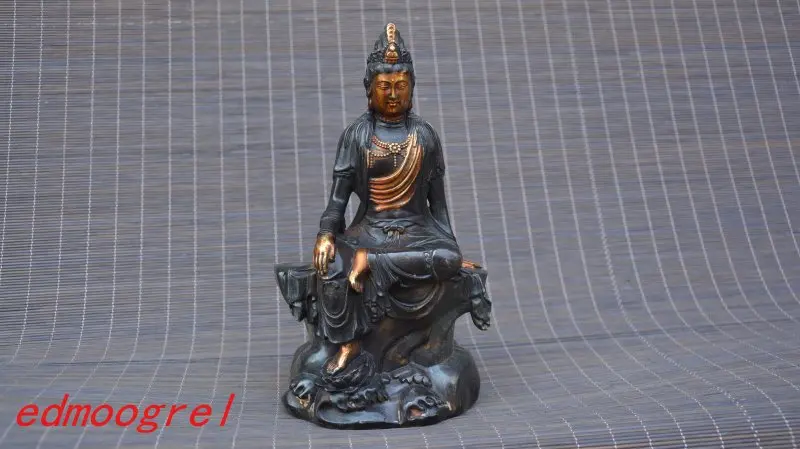 

Antiques Art Collection Old Chinese gold-filled Copper buddha Statue/ Sculpture, Handicrafts,best adornment,free shipping