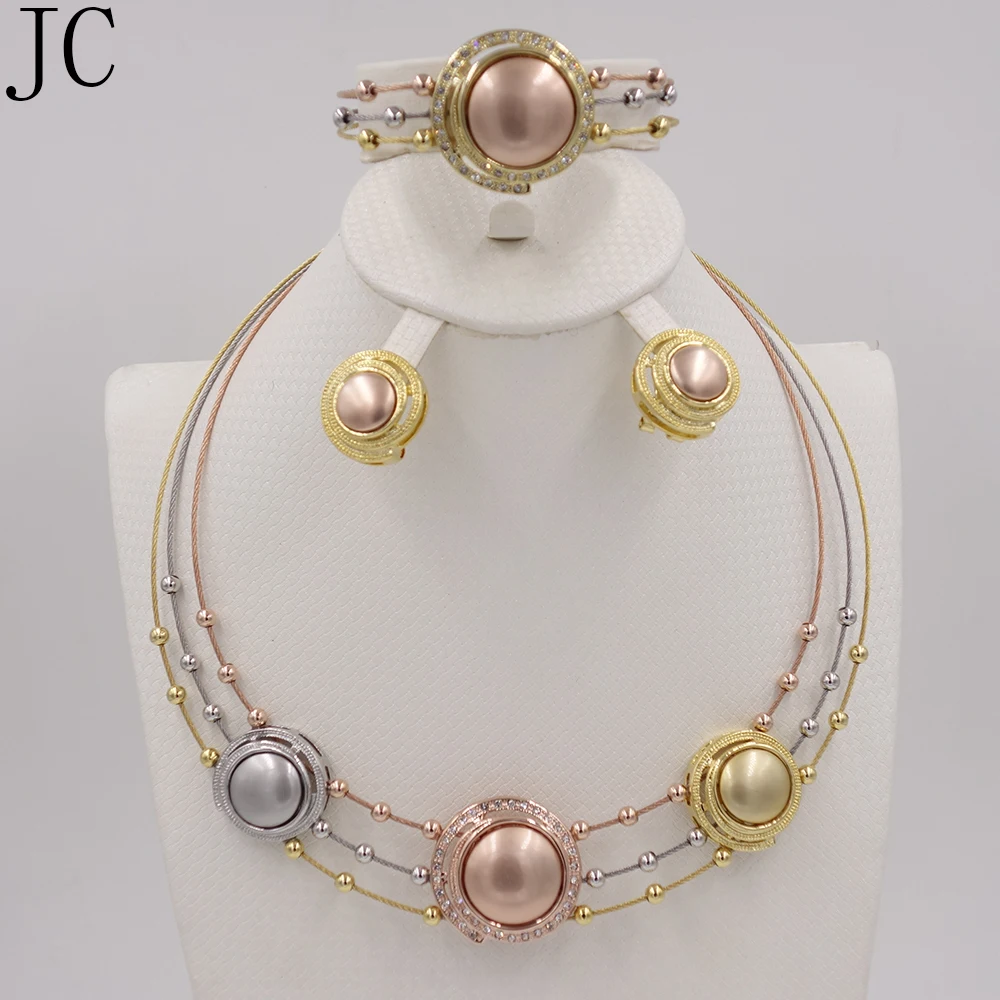 New High Quality Fashion Dubai Jewelry Set Nigerian Wedding African Beads Jewelry Parure Bijoux