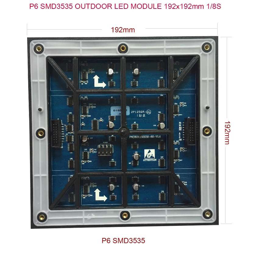 P6 светодиодный дисплей модуль, 192X192 мм 32X32 пикселей 1/8 Сканирование SMD RGB полноцветный светодиодный модуль для наружного светодиодного