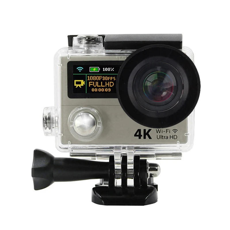 

Action Camera H3R / H3 Ultra 4K HD 2.0" Dual Screen Action Camera Waterproof 170D Lens go - pro Style cam H3 Sport Action Camera