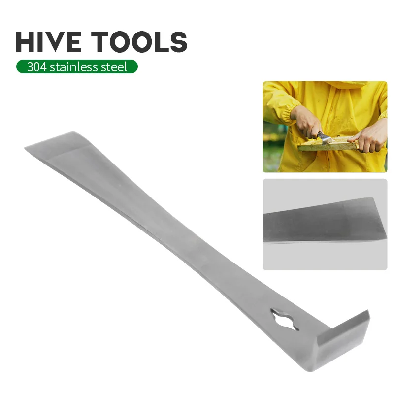 2Pcs Stainless Steel J Shape Curved Tail Bee Hive Hook Scraper Beekeeping Tool