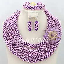 Дизайн хрустальные бусины Африканские свадебные украшения набор нигерийская Свадьба Бусы женский модный комплект ABY142