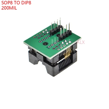

2PCS SOP8 TO DIP8 ez programmer adapter socket 200MIL 208MIL SOCKET CONVERTER MODULE test chip IC W25Q32 W25Q64 MX25L EEPROM