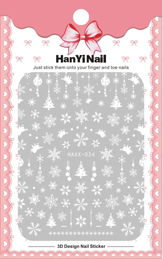 Рождественские узоры! Лак для ногтей задний клей деколь декорации дизайн ногтей стикер для ногтей Советы красоты - Цвет: HAXX024
