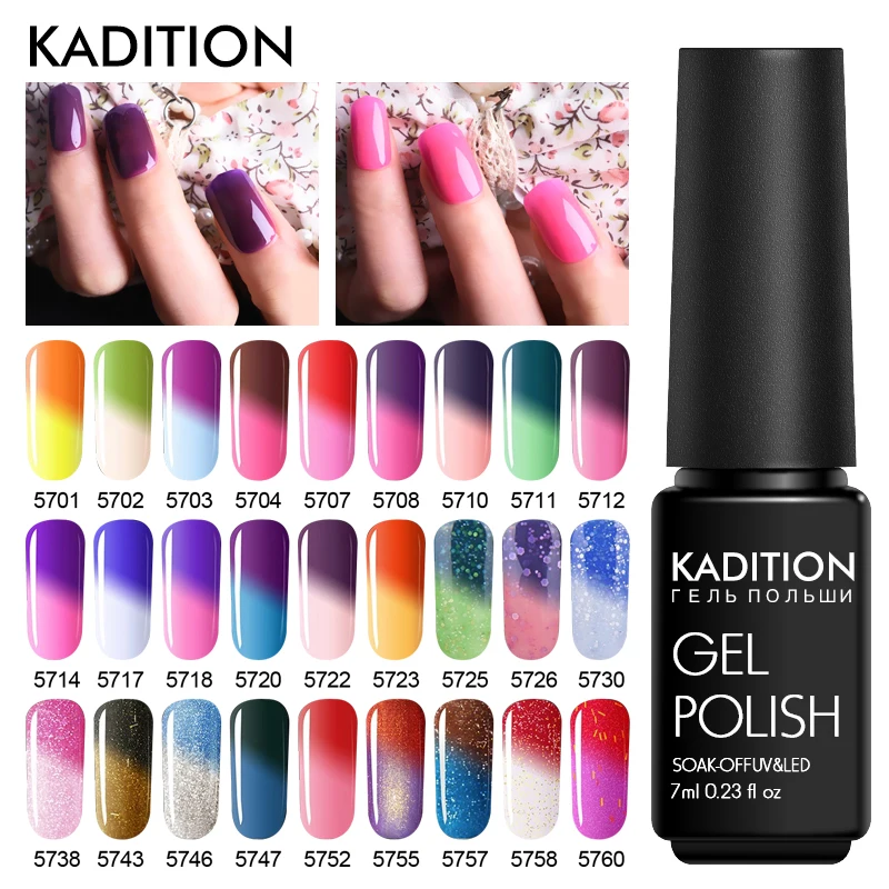 KADITION 7ml Thermal Nail Gel Polish Temperature Changing Color Nail