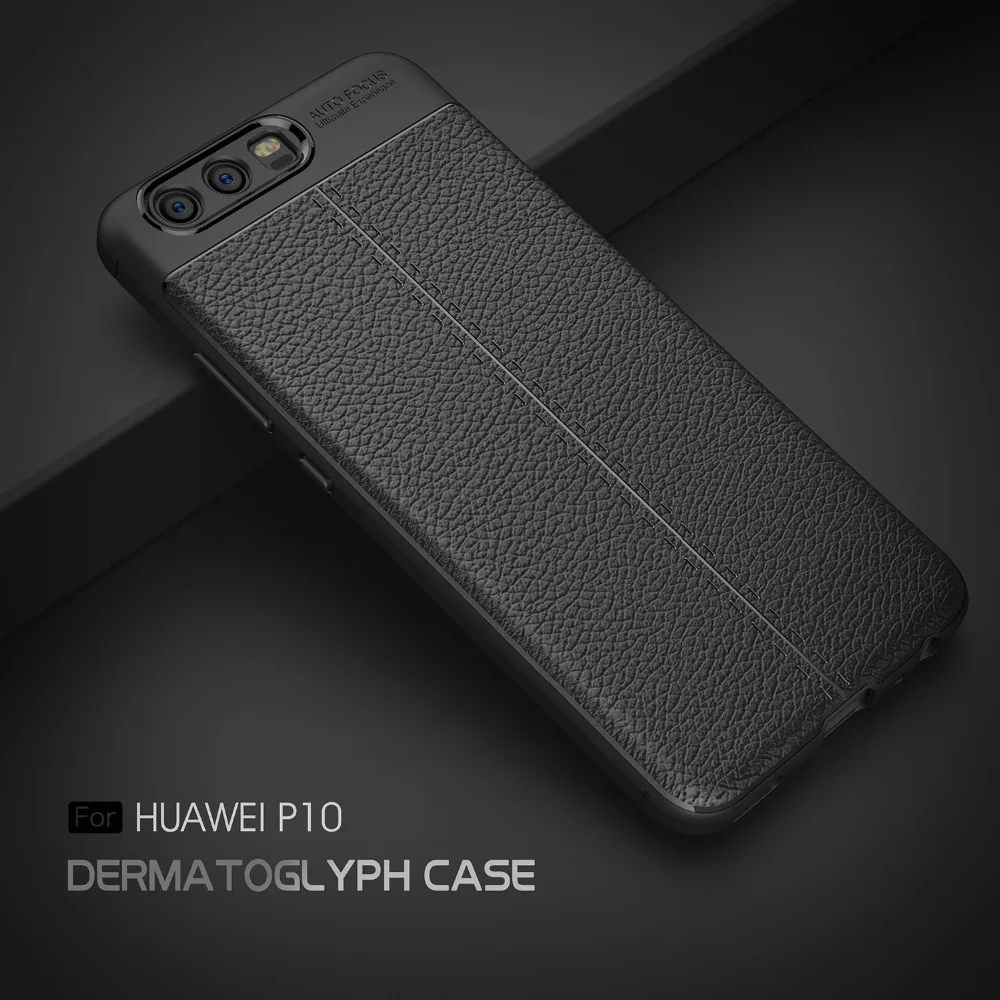 MSV PU Leather Back Case For Huawei P10 Soft TPU Luxury Cover