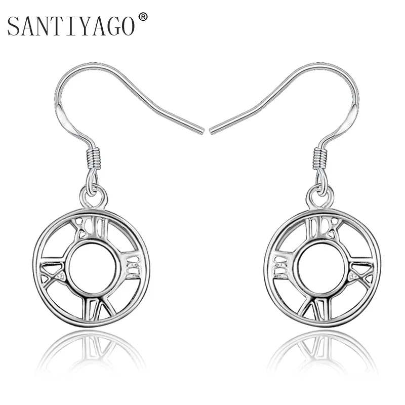 

Round drop earrings for women earring roman numerals boucle d'oreille femme pendante Round Drop Earrings Women