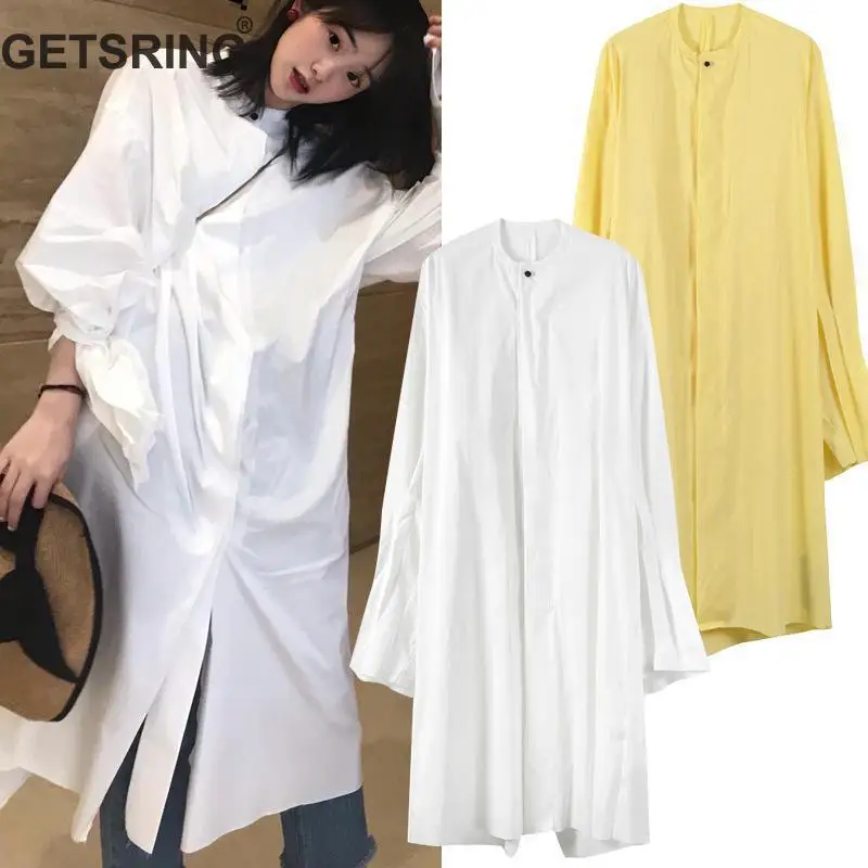 

GETSRING Women Dress Temperament Bow Tie White Dress Cotton Long Sleeve Loose Summer Dresses Spring All Match 2019 Fashion New