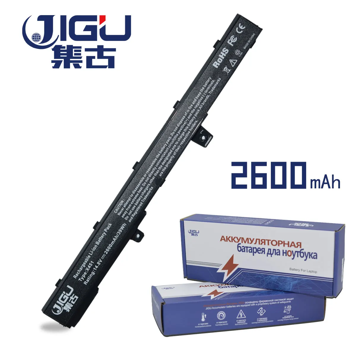 JIGU 4 ячеек A41N1308 Аккумулятор для ноутбука ASUS X451 X551 X451C X451CA X551C X551CA|Аккумуляторы