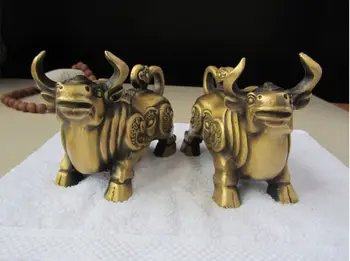 

Brass oxen bull furnishing in plutus do old archaize brass material A pair