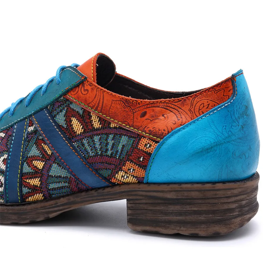 Женская обувь из натуральной кожи на плоской платформе; синие оксфорды на шнуровке с круглым носком; женская обувь на толстой подошве; коллекция года; сезон лето-весна; женская обувь с перфорацией типа «броги»