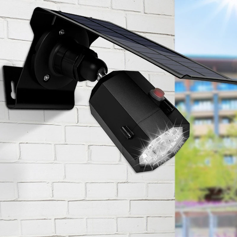 LED PIR Motion Sensor Solar Light Adjustable Solar Powered Lamp Camera Shape 500LM Auto Outdoor
