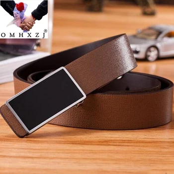 

OMH wholesale fashion personality alloy smooth buckle head PU leather square leisure belts for men and women PD218
