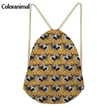 Coloranimal повседневные сумки на плечо женские рюкзак-мешок милые с изображением животного собаки женские сумки на шнурке пляжная сумка для хранения