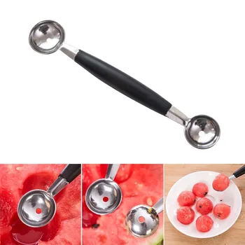 

1 PC Spoon Stainless Steel Multifunction Dual Double-end For Ice Cream Fruit Watermelon HY99 DC11