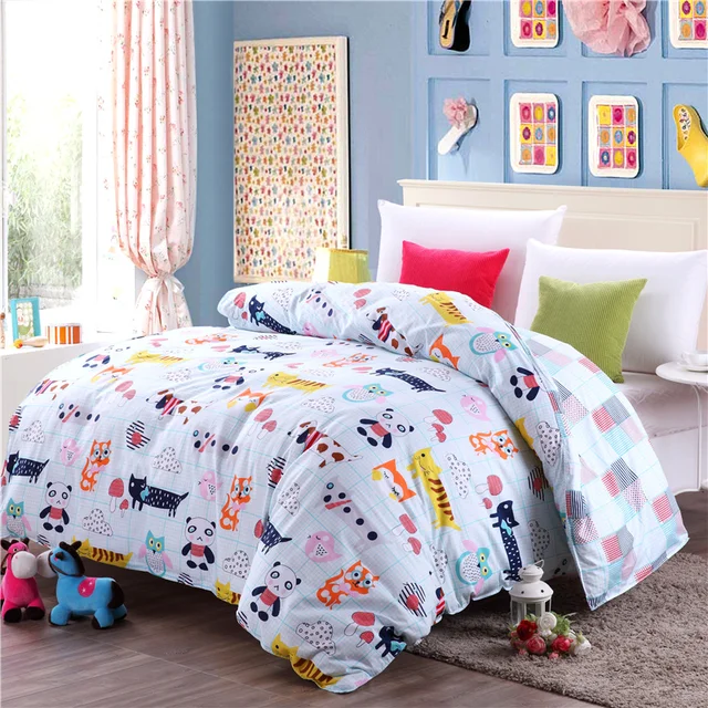Home Textiles Small Animal Cartoon Pattern 100 Cotton Bedding Home Textiles Small Animal Cartoon Pattern 100 Cotton Bedding Single Quilt Cover Duvet
