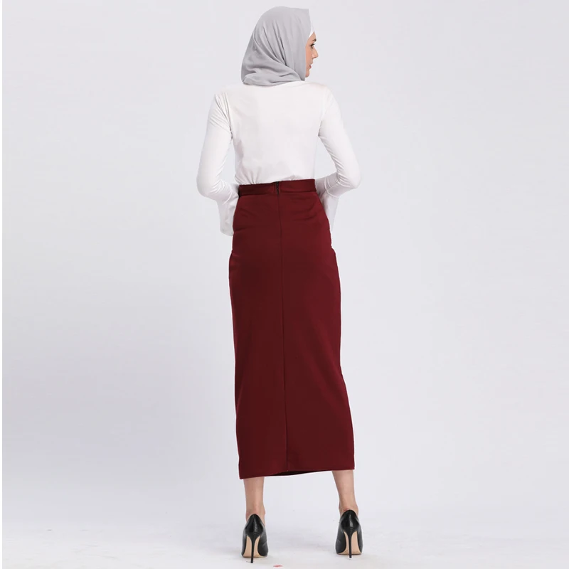Saias para Mulheres Mais Tamanho Faldas Mujer Moda Abaya Muçulmano Árabe Longo Cintura Alta Maxi Bandagem Bodycon Saia Coreana Jupe Femme 8 Moda Feminina