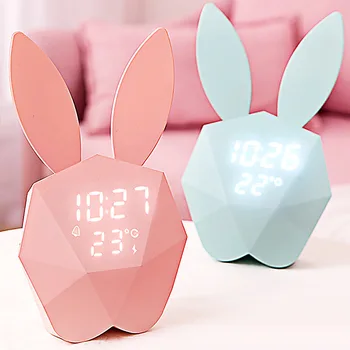 

The Microphone Rabbit Alarm Clock Silent Cartoon Bunny Alarm Clock Wake Up Alarm Clock c