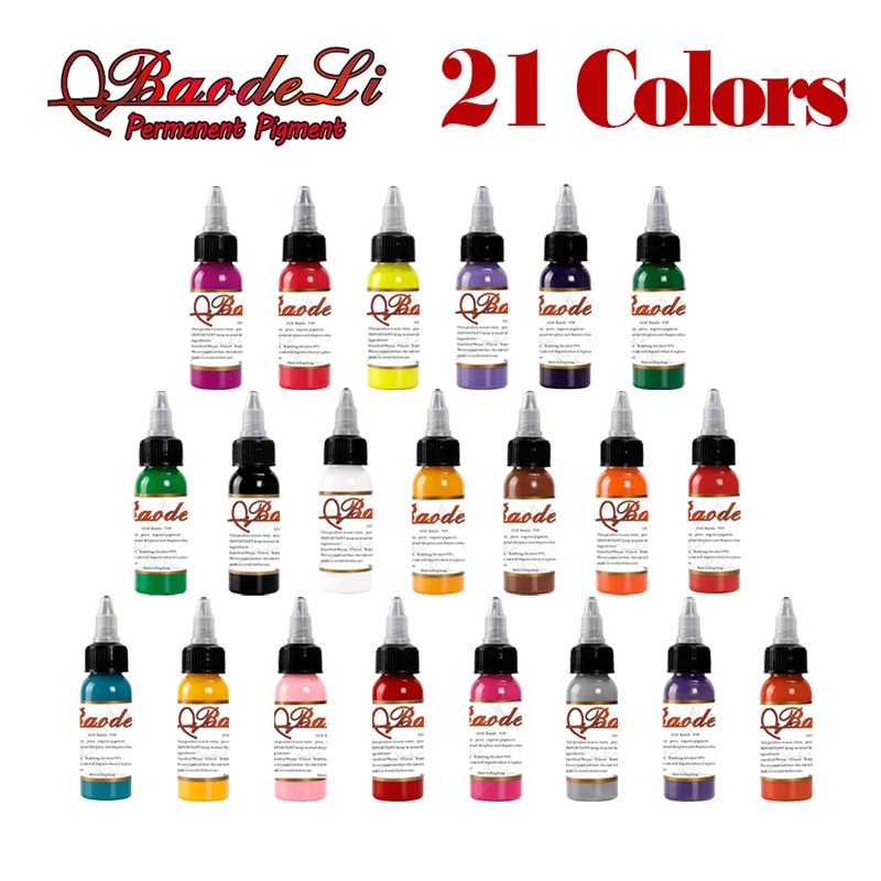 

New permanent Makeup pigment tattoo ink set 21 colors make up lips eyebrows bloodline pigment set 30ML multi-purpose tattoo inks