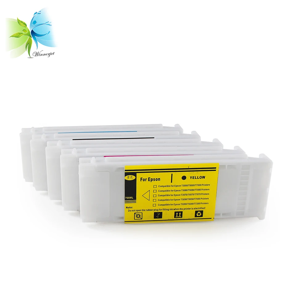 

Winnerjet 5 colors/lot full compatible ink cartridge with dye ink for Epson T3000 T5000 T7000 printing ink cartridge with chip