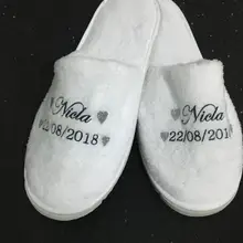 Изготовленный На Заказ Novia невесты тапочки для спа, платье подружки невесты, заботясь о honor свадебные туфли-тапочки на день рождения декоративные шары вечерние свадебные сувениры