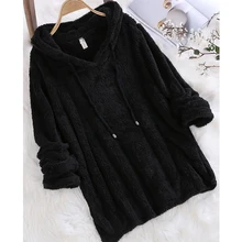 Домашняя одежда женская одежда для сна с капюшоном толстые теплые женские топы для сна двухстороннее флисовое осенне-зимнее нижнее белье Kawaii Толстовка