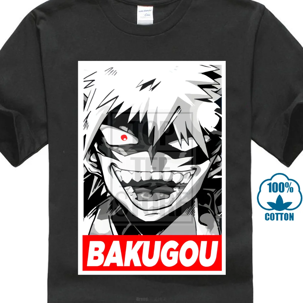 

Latest Katsuki Bakugo Boku No Hero T Shirt For Men 100% Cotton O Neck Short Sleeve All Might My Hero T Shirt