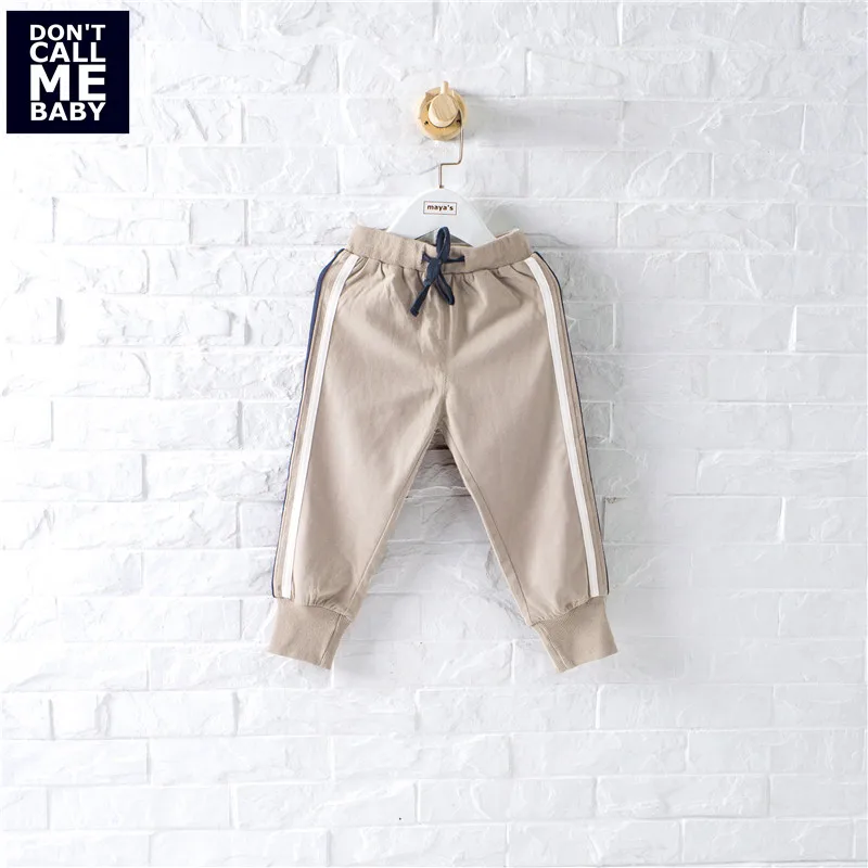 

DON`T CALL ME BABY Children Side Striped Brown Spring Pants Boys New Fashion Soft Basic Summer Pants Kids Casual Homewear 97229