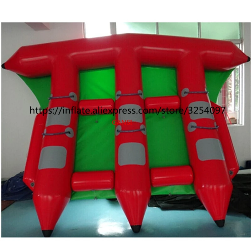 

2019 Summer Inflatable Sea Water Floating Banana Boat,4X3m Inflatable Flying Fish Tube Towable For Water Sport