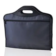 Темно-синий на молнии искусственная кожа ручка конференц файл контракт мешок контейнер
