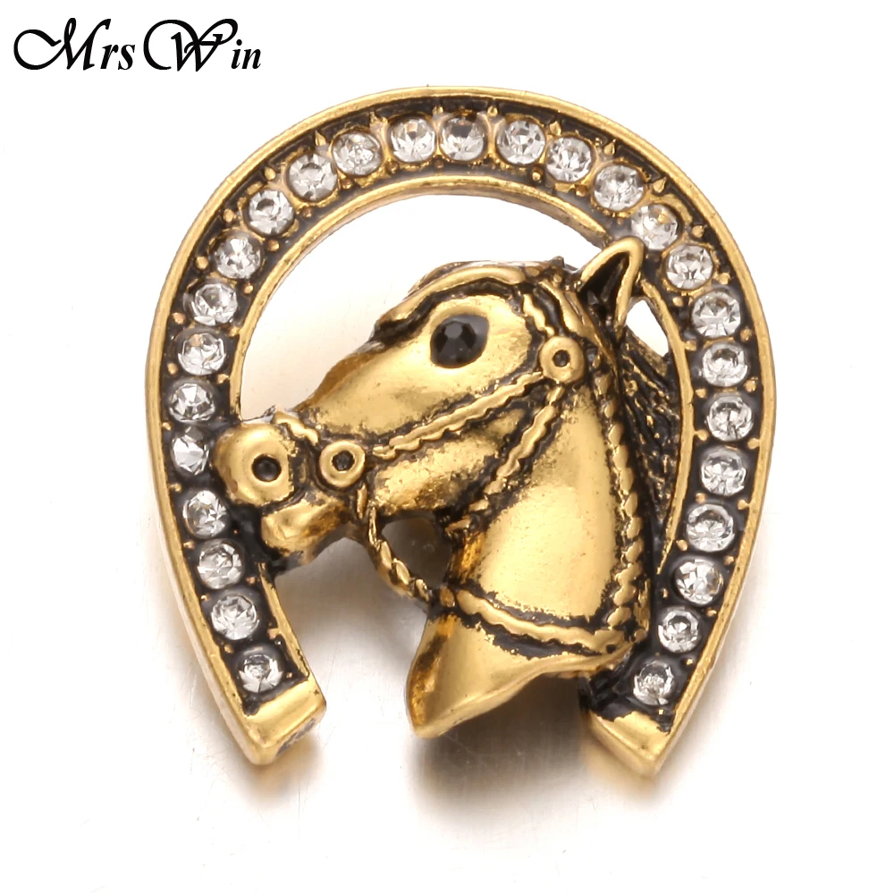 5pcs/lot New Gold Snap Button Jewelry Big Rhinestone Horse Metal Snap Button for 18MM Snap Bracelet Bangles Snaps Jewelry 5pcs/lot New Gold Snap Button Jewelry Big Rhinestone Horse Metal Snap Button for 18MM Snap Bracelet Bangles Snaps Jewelry