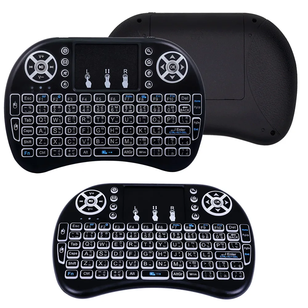 7 color backlit i8 Mini Wireless Keyboard 2 4ghz Thai Language 3 colour Air Mouse with 4