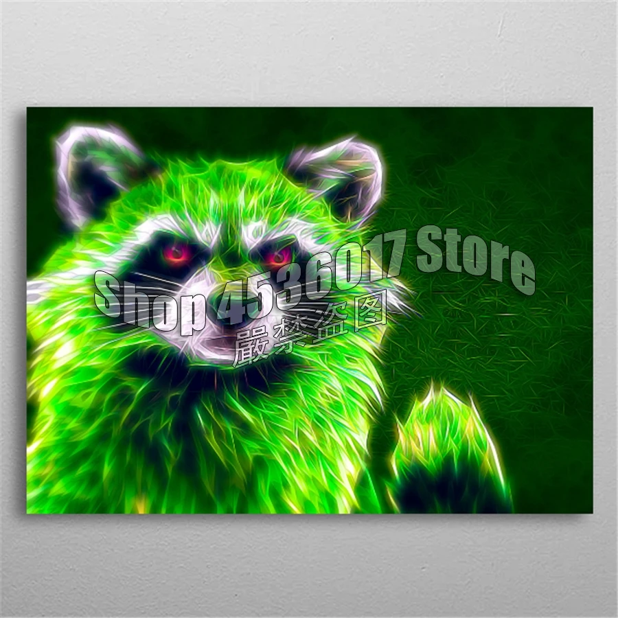 

5D DIY Diamond Embroidery Animals Epic green raccoon Diamond Painting Cross Stitch Full Diamond Mosaic Home Decor Craft Picture