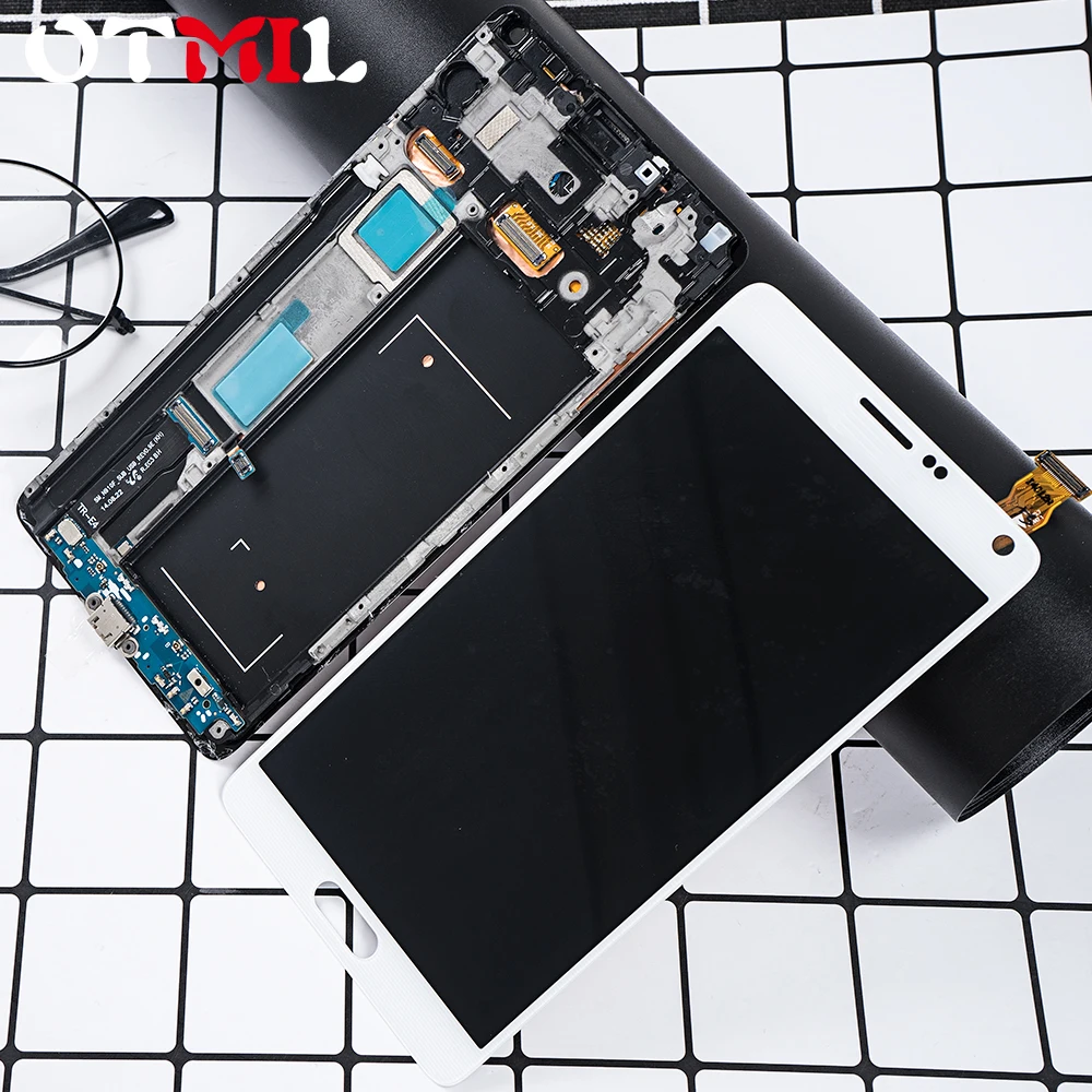 

Super AMOLED 5.7" LCD For SAMSUNG Galaxy Note 4 N910A N910F N910C Touch Screen with Frame For SAMSUNG Note4 Display Replacement