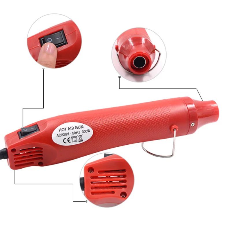  1 PCS 220V 300W Electric Hot Air Heat Gun EU Plug Auto Car Vinyl Film Wrapping Tools DIY Using Heat