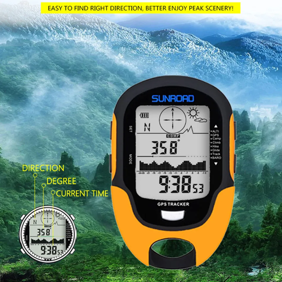 FR510 GPS Altimeter Car Altitude Compass Fishing Barometer