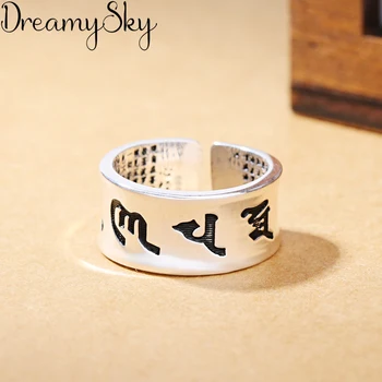 

Bijoux Vintage 925 Sterling Silver Big Rings For Girl Ladies Adjustable Size Statement Ring Wedding Party Jewelry Anillos