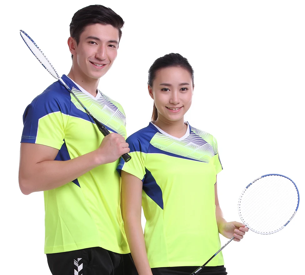 

2017 New Sportswear Quick Dry breathable badminton shirt,Women/Men table tennis fitness clothes team game short sleeve T Shirts