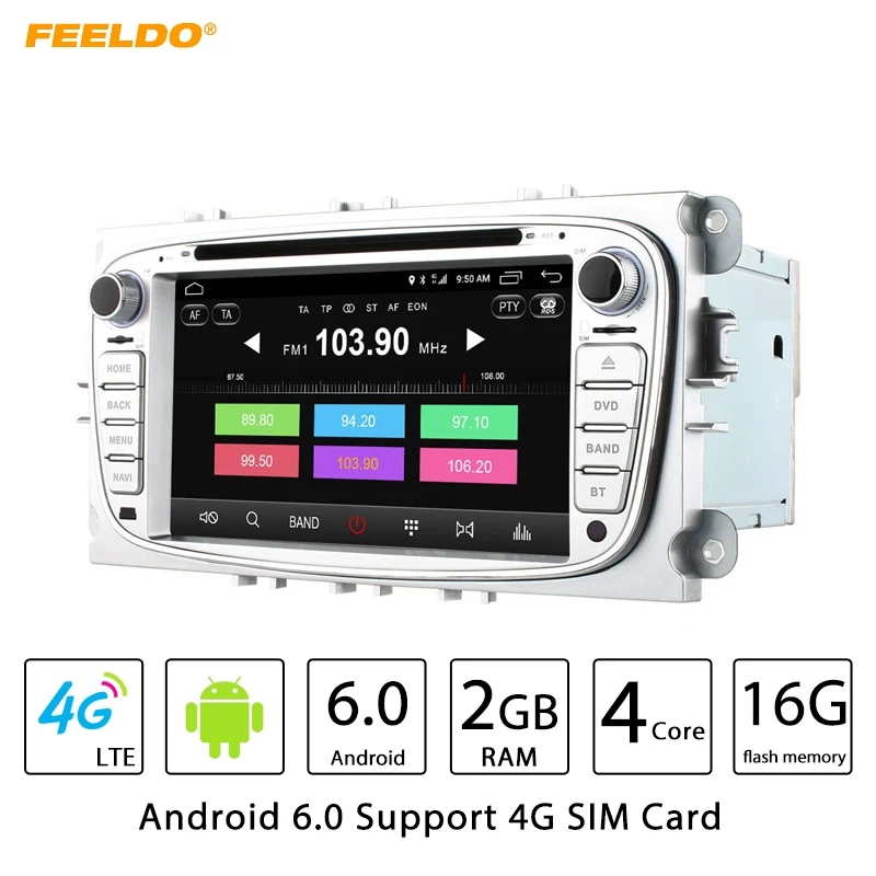Excellent FEELDO 7" Black Silve Android 6.0 (64bit) DDR3 2G/16G/4G LTE Car DVD GPS Radio Head Unit For Ford Focus/Mondeo/S-MAX/Galaxy 1 Excellent FEELDO 7" Black Silve Android 6.0 (64bit) DDR3 2G/16G/4G LTE Car DVD GPS Radio Head Unit For Ford Focus/Mondeo/S-MAX/Galaxy 1