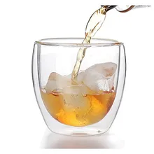 Двухслойное стекло 250 мл, прозрачный стеклянный стакан для питья, изысканный ручной термостойкий чашка для чая и кофе с двойными стенками