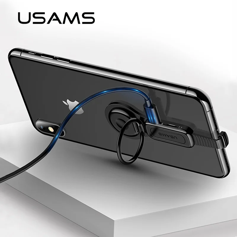 USAMS OTG для iphone зарядное устройство адаптер двойной Lightning аудио держатель телефона