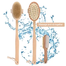 3 шт/набор щетки для ванной Съемная длинная ручка синтетических волос деревянная Ванна Душ щетина кабана щетка пилинг для тела Массажер