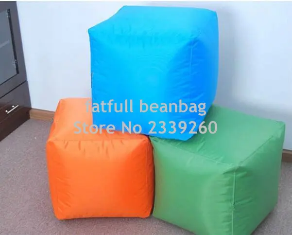 COVER ONLY NO FILLER-new design green cube bean bag seat cushion foot rest stool, small home furniture ottoman chair