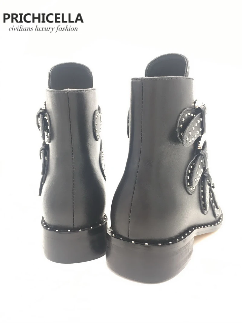 Ботильоны женские из натуральной кожи с пряжкой и ремешком|combat boots|ankle bootiesbooties women