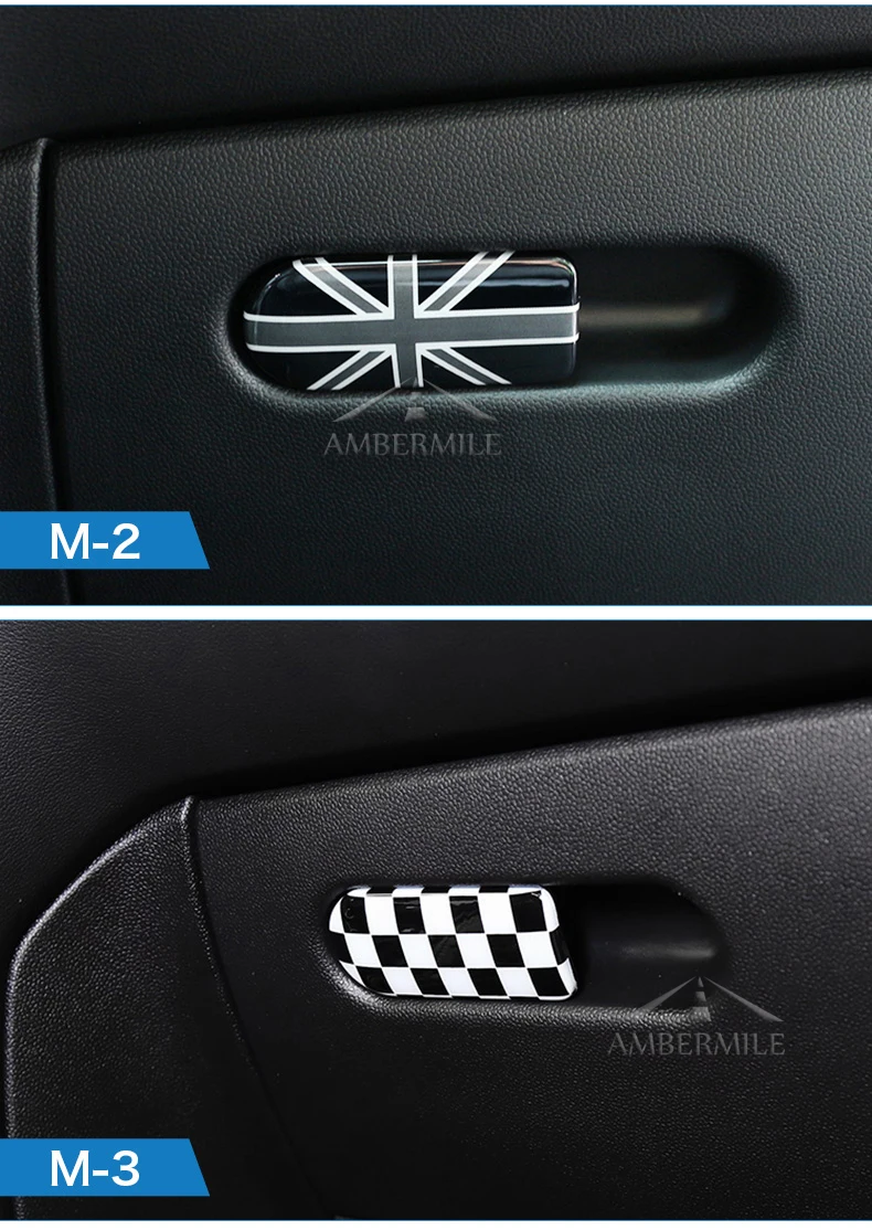 ABS Car Storage Box Switch Handle Cover Glovebox Handle Sticker for Mini Cooper Countryman F60 Accessories Car Styling (7)